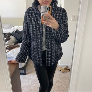 NWOT. Ann Taylor Tweed Chanel Puffer Jacket